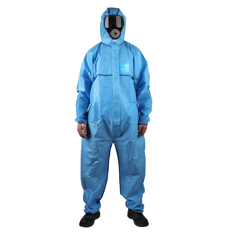 微护佳MG1500浅蓝色增强型有帽连体防护服 BL15-B-99-157-02