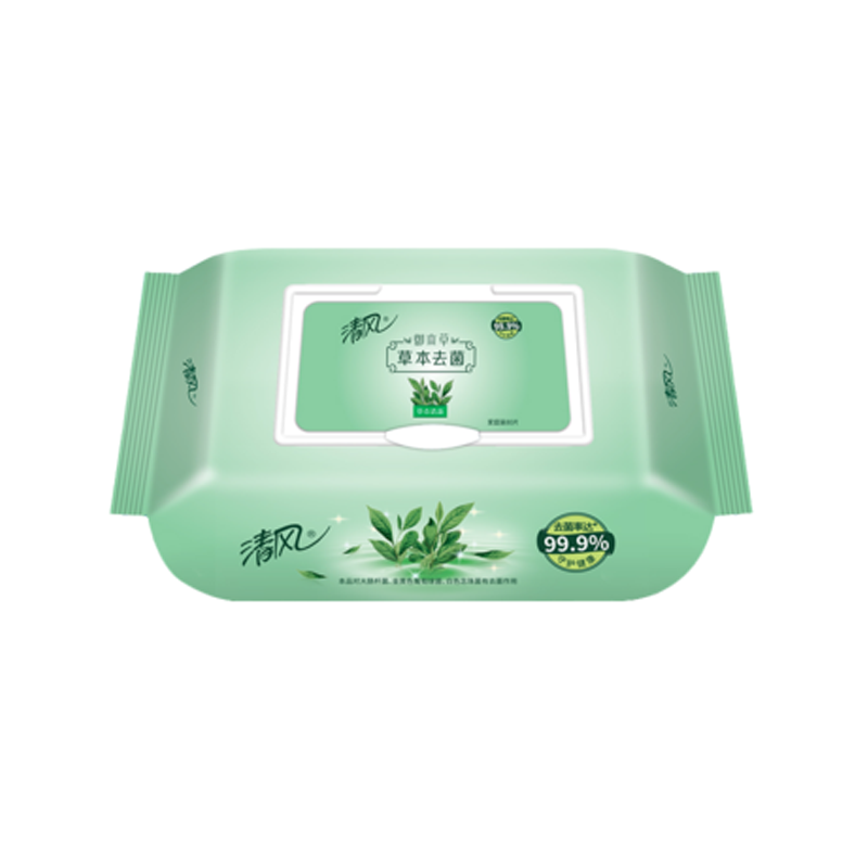 清风BWB80YU御本草草本杀菌湿巾80片（家庭装）