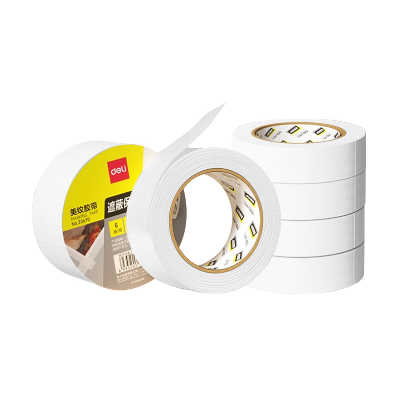 得力 30670 美纹纸胶带 24mm*20y (单位:筒) 微黄