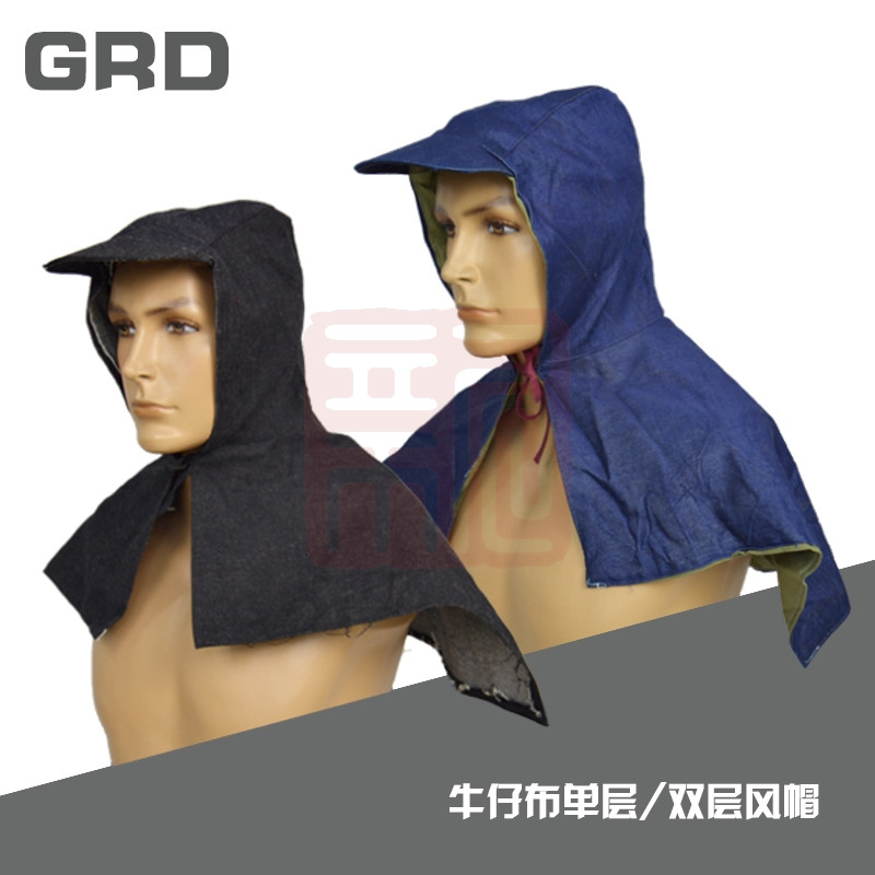 牛仔布双层风帽-牛仔蓝