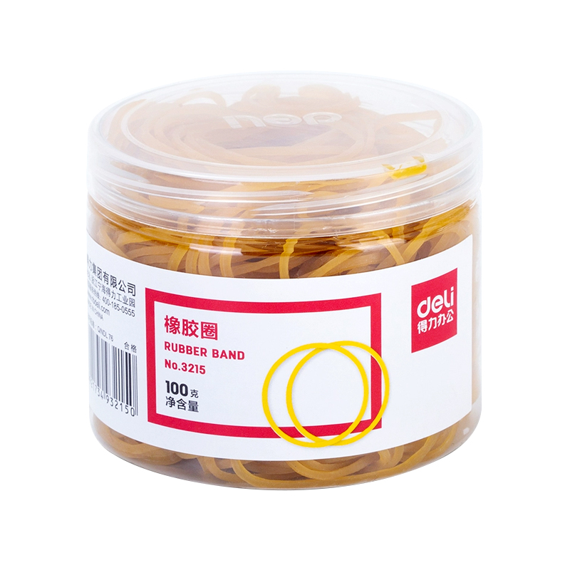 得力 3215 橡胶圈 100g/筒 （单位:筒） 黄
