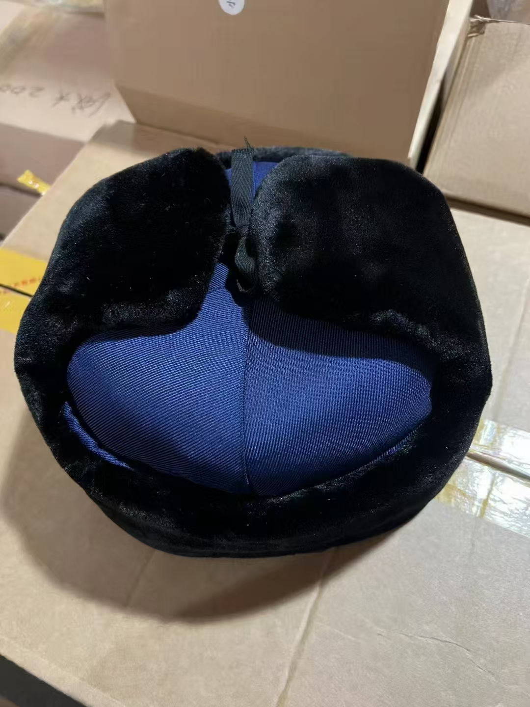 际华 经警服饰系列 警用棉皮帽 混号54-63cm 藏兰色公安皮帽
