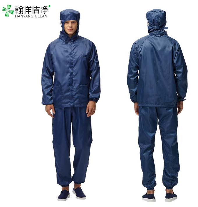 翰洋洁净（HANYANGCLEAN） 无尘服分体防静电洁净服防尘服养殖喷漆电子厂车间工作服静电衣可定制 藏青 S