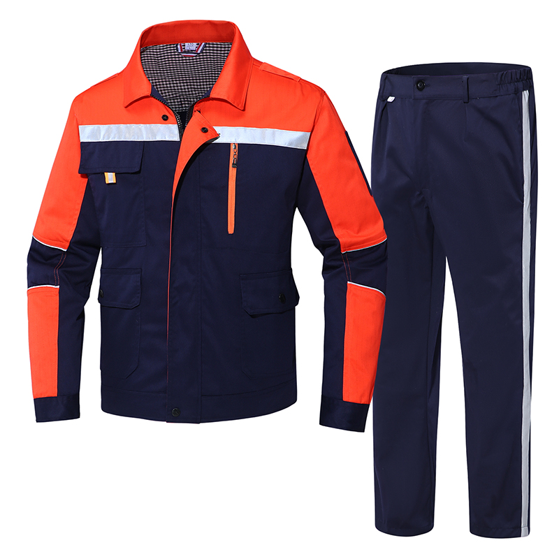 CSGZF002 S-4XL CVC春秋 (防静电) 全身防护 藏蓝桔