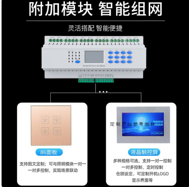 智能照明时控模块经纬度天文控制器路灯定时开关无线手机远程 GPRS网络模块(WIFI)
