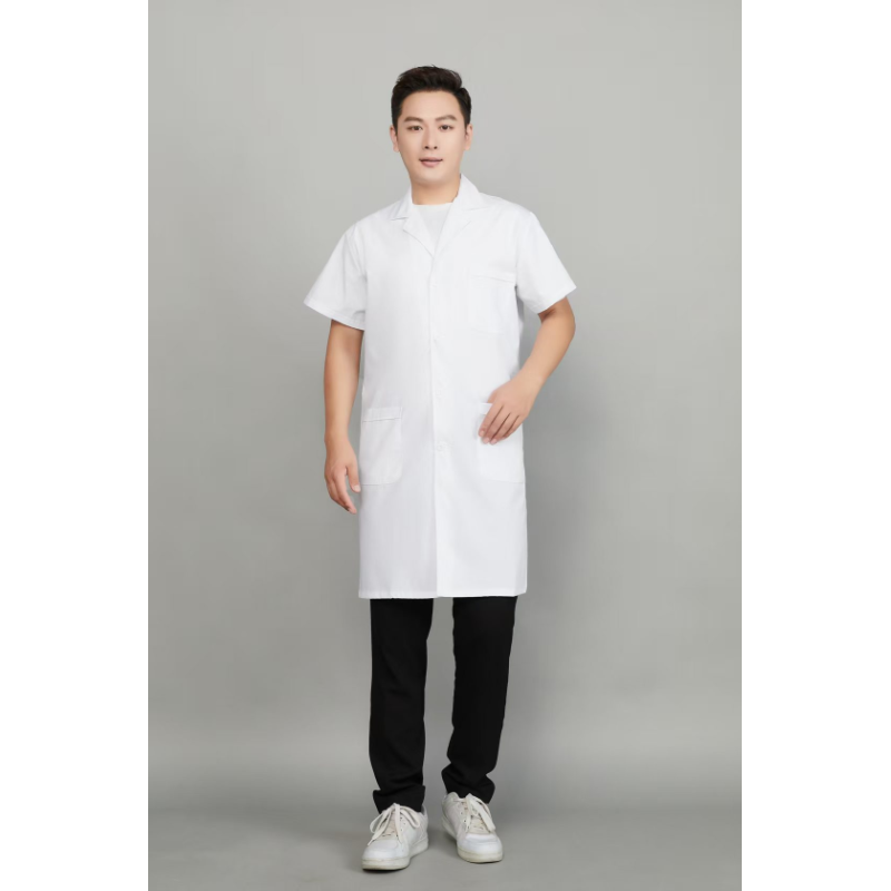 君御 65-35 短袖白大褂 170克重