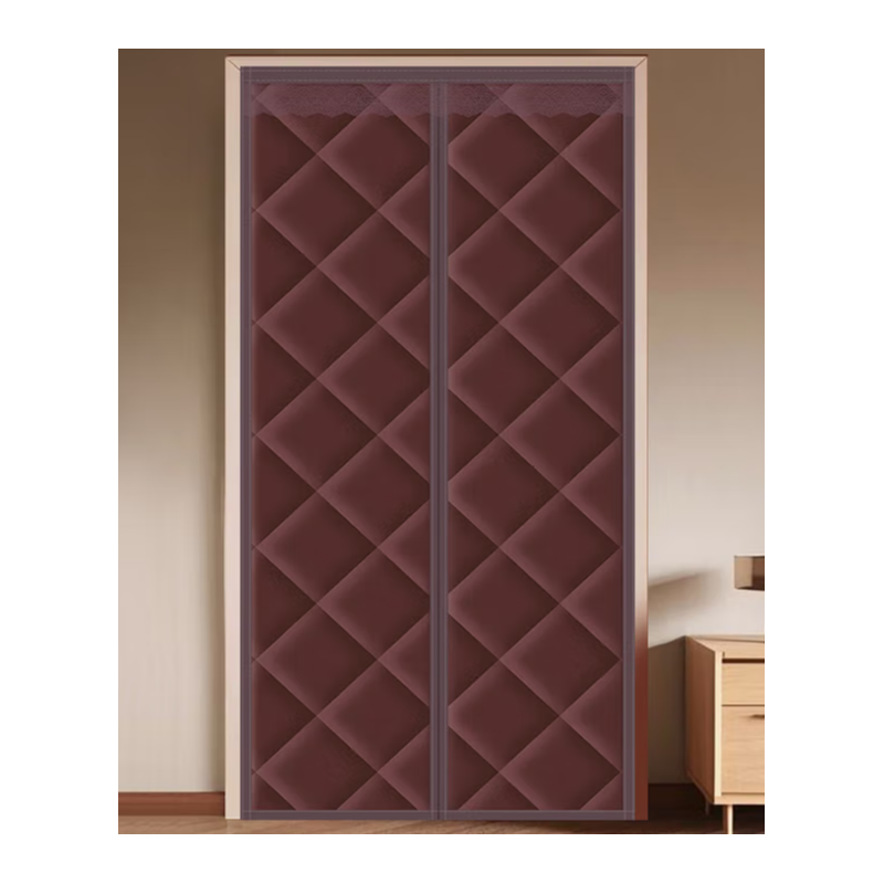 迪茵 棉门帘冬季保暖加厚挡风防寒磁吸保温隔断帘 100*210cm（牛津布咖啡）魔术贴安装